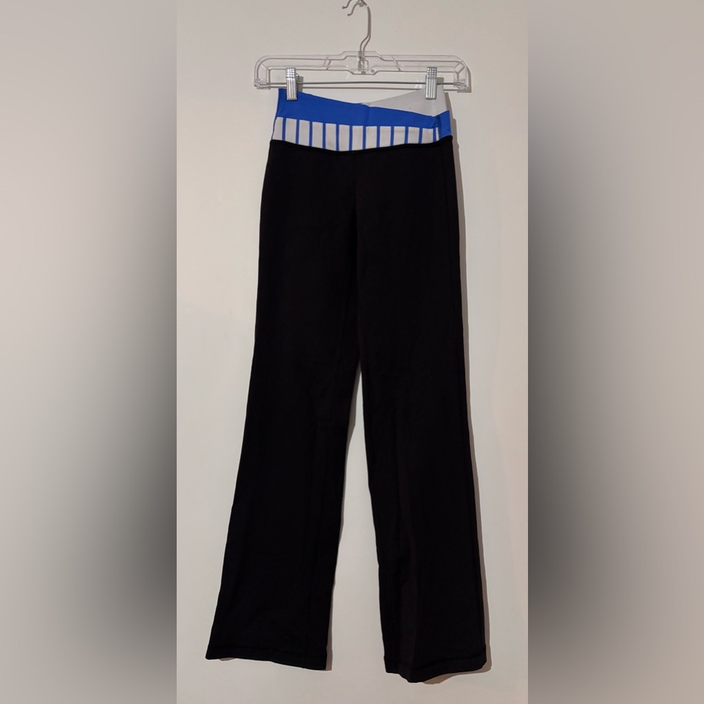 lululemon athletica Black Leggings with Blue Waistband